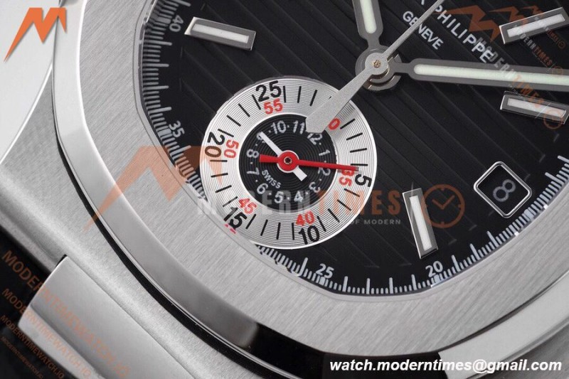 Patek Philippe - Nautilus Chronograph 5980 SS/LE Black 3KF V2 A7750 Mod