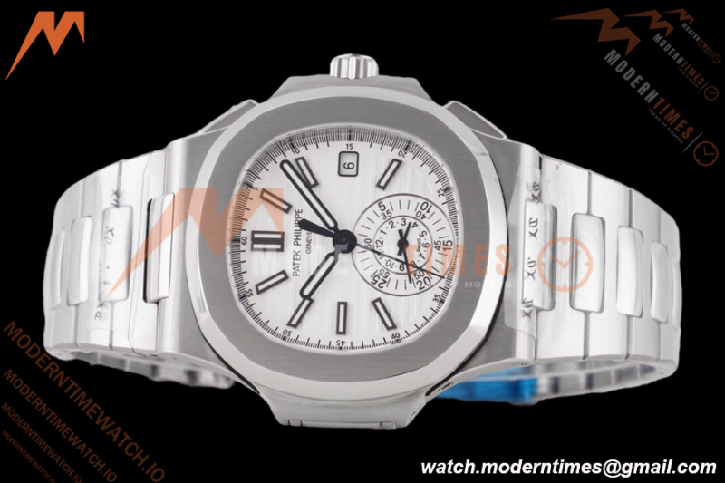 Patek Philippe - Nautilus Chronograph 5980 SS/SS White 3KF V2 A7750 Mod