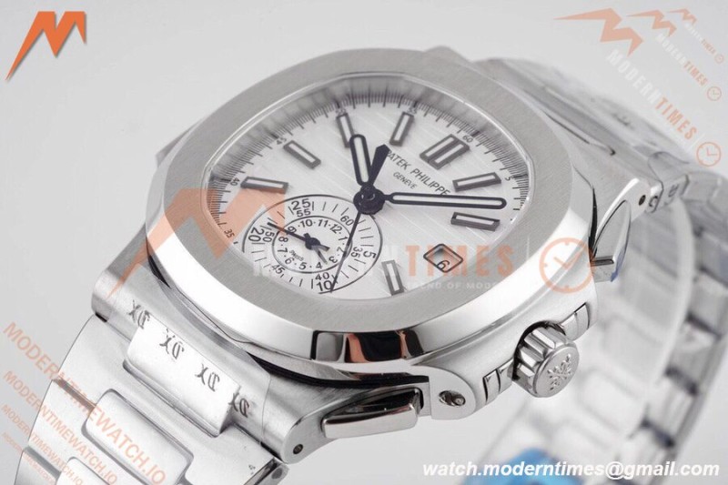 Patek Philippe - Nautilus Chronograph 5980 SS/SS White 3KF V2 A7750 Mod