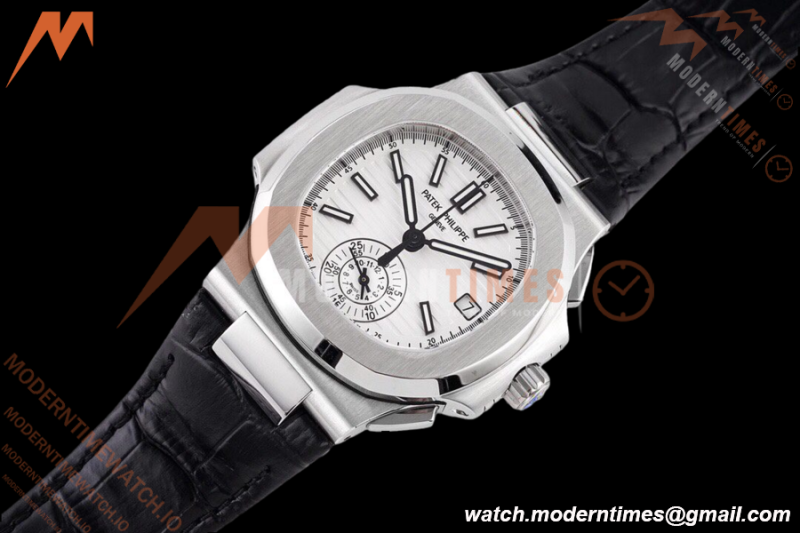 Patek Philippe - Nautilus Chronograph 5980 SS/LE White 3KF V2 A7750 Mod