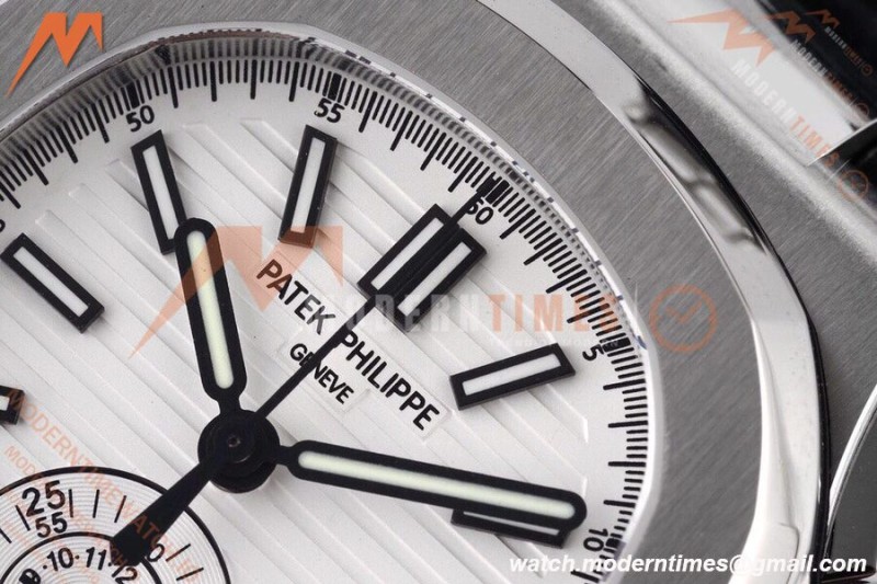 Patek Philippe - Nautilus Chronograph 5980 SS/LE White 3KF V2 A7750 Mod