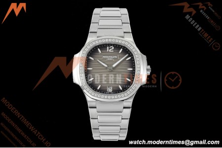 Patek Philippe - Nautilus Ladies 7118 35mm SS/SS Gray/Stk Diamonod 3KF DD324