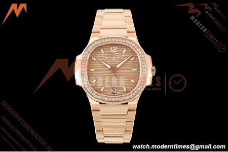 Patek Philippe - Nautilus Ladies 7118 35mm RG/DIA Champ/Stk DDF DD324 | 파텍 필립 - 노틸러스 레이디스 7118 35mm 로즈 골드/다이아 샴페인/바 인덱스 DDF DD324