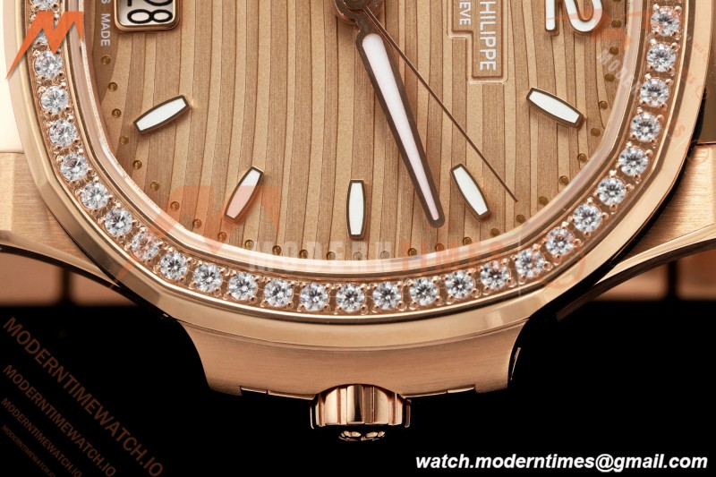 Patek Philippe - Nautilus Ladies 7118 35mm RG/DIA Champ/Stk DDF DD324
