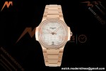 Patek Philippe - Nautilus Ladies 7118 35mm RG/DIA Wht/Stk DDF DD324