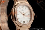 Patek Philippe - Nautilus Ladies 7118 35mm RG/DIA Wht/Stk DDF DD324
