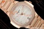 Patek Philippe - Nautilus Ladies 7118 35mm RG/DIA Wht/Stk DDF DD324