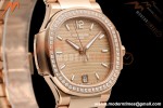 Patek Philippe - Nautilus Ladies 7118 35mm RG/DIA Champ/Stk DDF DD324 | 파텍 필립 - 노틸러스 레이디스 7118 35mm 로즈 골드/다이아 샴페인/바 인덱스 DDF DD324