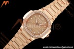 Patek Philippe - Nautilus Ladies 7118 35mm RG/DIA Champ/Stk DDF DD324 | 파텍 필립 - 노틸러스 레이디스 7118 35mm 로즈 골드/다이아 샴페인/바 인덱스 DDF DD324