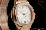 Patek Philippe - Nautilus Ladies 7118 35mm RG/DIA Wht/Stk DDF DD324 | 파텍 필립 - 노틸러스 레이디스 7118 35mm 로즈 골드/다이아 화이트/바 인덱스 DDF DD324