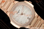 Patek Philippe - Nautilus Ladies 7118 35mm RG/DIA Wht/Stk DDF DD324 | 파텍 필립 - 노틸러스 레이디스 7118 35mm 로즈 골드/다이아 화이트/바 인덱스 DDF DD324