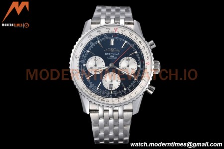 Breitling - Navitimer Chronograph B01 43mm SS/SS Blue/Wht BLS A7750 Mod