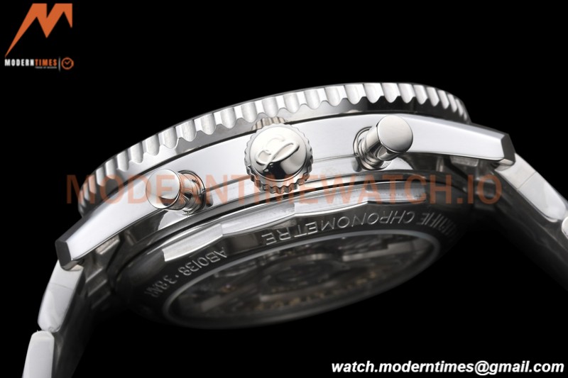 Breitling - Navitimer Chronograph B01 43mm SS/SS Blue/Wht BLS A7750 Mod