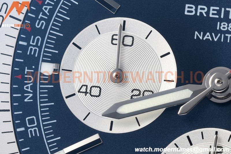 Breitling - Navitimer Chronograph B01 43mm SS/SS Blue/Wht BLS A7750 Mod