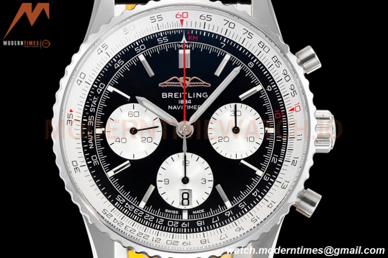 Breitling - Navitimer Chronograph B01 43mm SS/LE Blk/Blk BLS A7750 Mod