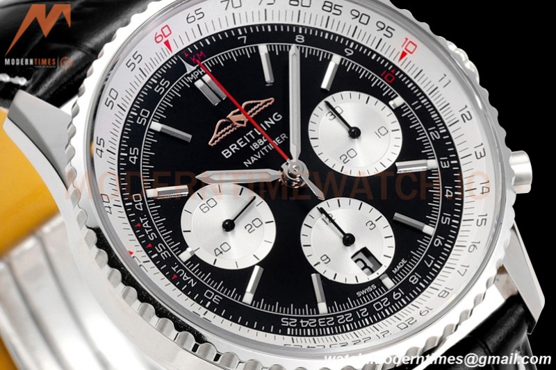 Breitling - Navitimer Chronograph B01 43mm SS/LE Blk/Blk BLS A7750 Mod