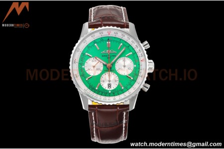 Breitling - Navitimer Chronograph B01 43mm SS/LE Mint Green/Wht BLS A7750 Mod