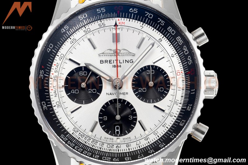 Breitling - Navitimer Chronograph B01 43mm SS/LE Silv/Stk BLS A7750 Mod