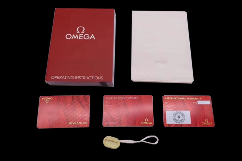 Omega - Leather Box Set 1:1 Quality with Full Set of Booklets and Warranty Cards