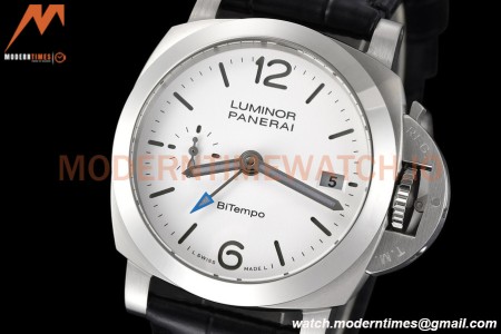 Panerai - PAM1367 Luminor Quaranta BiTempo GMT 40mm SS/LE White VSF P900