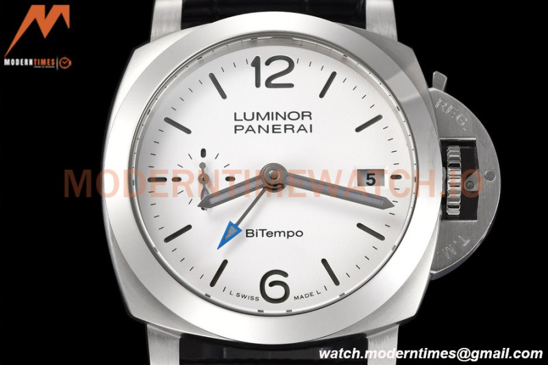 Panerai - PAM1367 Luminor Quaranta BiTempo GMT 40mm SS/LE White VSF P900