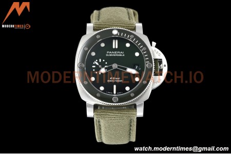 Panerai - PAM1287 Submersible QuarantaQuattro Automatic 44mm SS/NY Green SBF P900