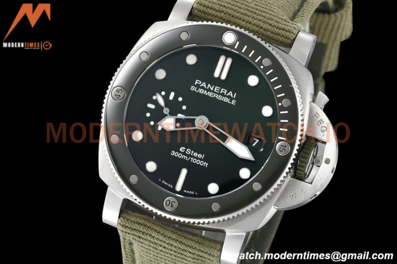 Panerai - PAM1287 Submersible QuarantaQuattro Automatic 44mm SS/NY Green SBF P900
