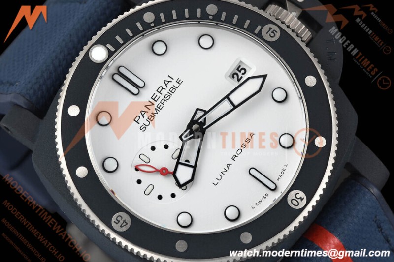 Panerai - PAM1543 Submersible QuarantaQuattro Luna Rossa 44mm CER/RU White VSF P900