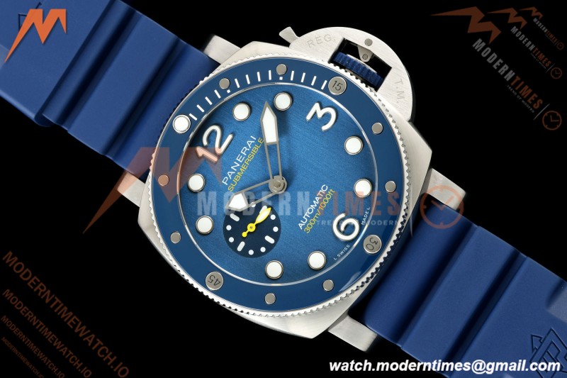 Panerai - PAM1676 Submersible QuarantaQuattro Mike Horn 44mm SS/RU Blue VSF P900