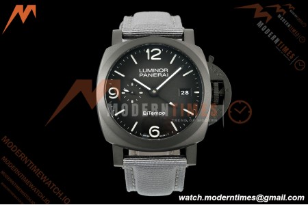 Panerai - PAM1467 Luminor Marina 1950 BiTempo Titanium DLC 44mm TI/NY Black Dial VSF P9010 | 파네라이 - PAM1467 Luminor Marina 1950 BiTempo 티타늄 DLC 44mm TI/NY 블랙 다이얼 VSF P9010