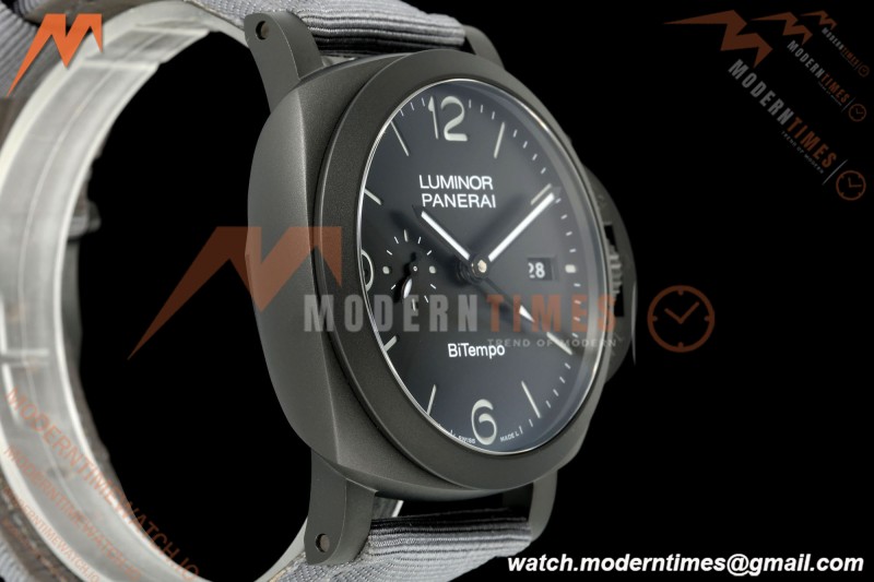 Panerai - PAM1467 Luminor Marina 1950 BiTempo Titanium DLC 44mm TI/NY Black Dial VSF P9010 | 파네라이 - PAM1467 Luminor Marina 1950 BiTempo 티타늄 DLC 44mm TI/NY 블랙 다이얼 VSF P9010