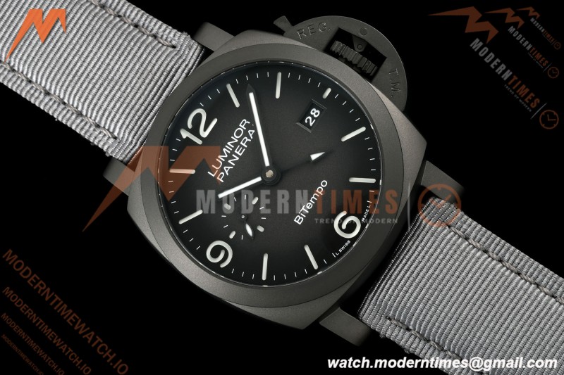 Panerai - PAM1467 Luminor Marina 1950 BiTempo Titanium DLC 44mm TI/NY Black Dial VSF P9010 | 파네라이 - PAM1467 Luminor Marina 1950 BiTempo 티타늄 DLC 44mm TI/NY 블랙 다이얼 VSF P9010