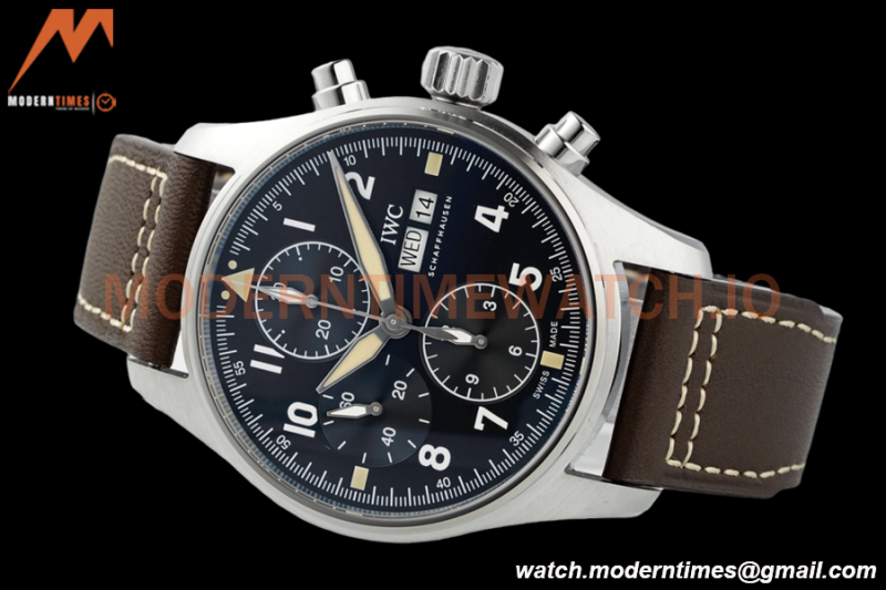 IWC - Pilots Chrono Spitfire IW387903 SS/LE Blk/Num ZF V2 A7750