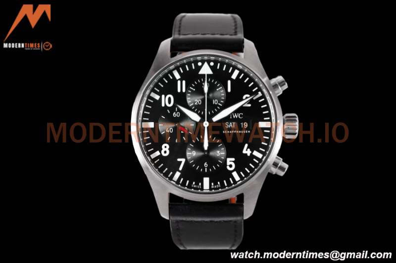 IWC - Pilots Chrono IW377709 SS/LE Blk/Num ZF V2 A7750