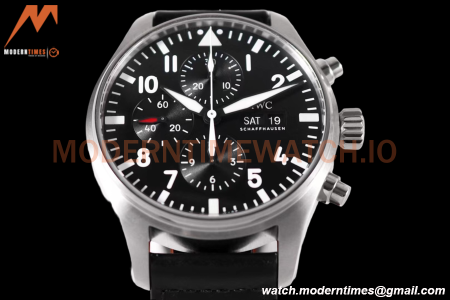 IWC - Pilots Chrono IW377709 SS/LE Blk/Num ZF V2 A7750