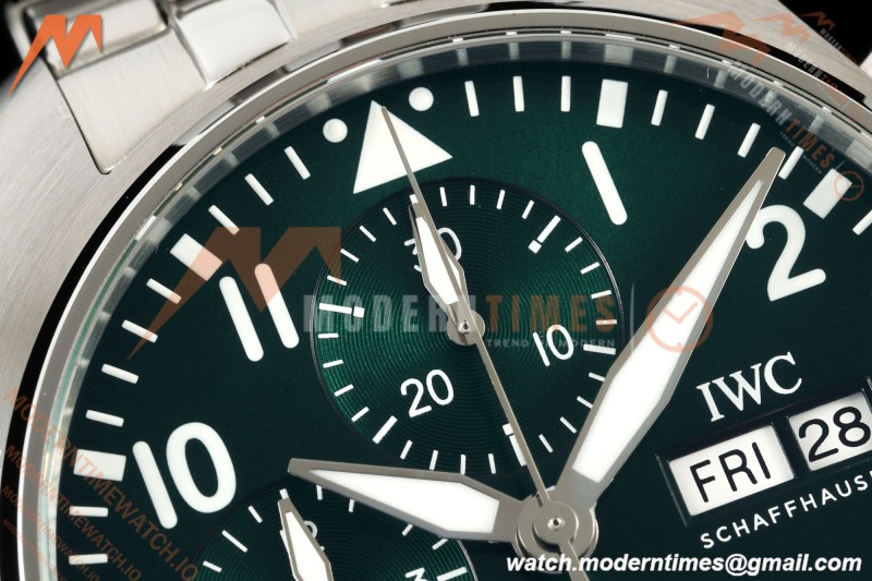 IWC - Pilots Chrono IW388104 41mm SS/SS Grn/Num APSF Cal. 69385 Mod