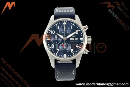 IWC - Pilots Chrono IW388101 41mm SS/LE Blue/Num APSF Cal. 69385 Mod