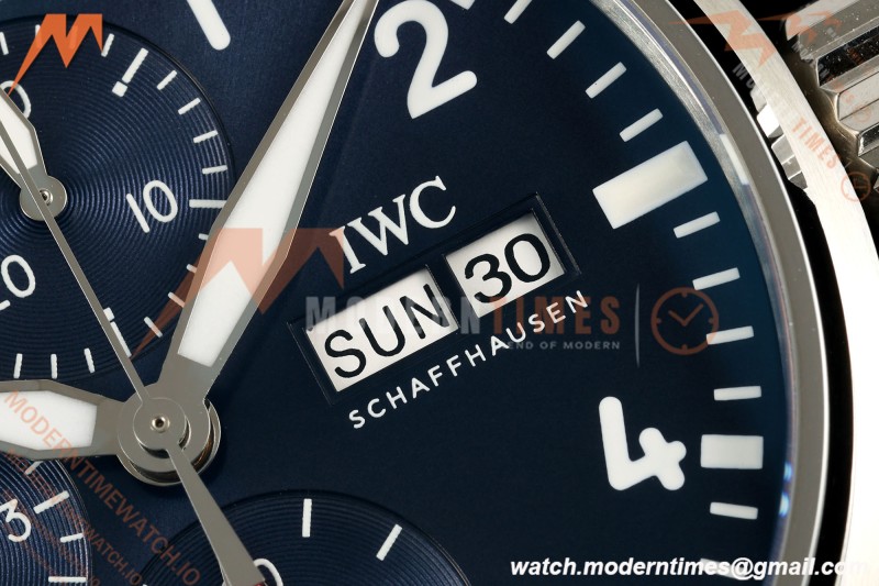 IWC - Pilots Chrono IW388101 41mm SS/LE Blue/Num APSF Cal. 69385 Mod