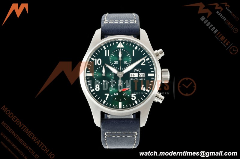 IWC - Pilots Chrono IW388103 41mm SS/LE Grn/Num APSF Cal. 69385 Mod
