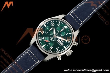 IWC - Pilots Chrono IW388103 41mm SS/LE Grn/Num APSF Cal. 69385 Mod