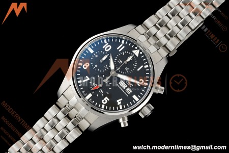 IWC - Pilots Chrono IW388113 41mm SS/SS Blk/Num APSF Cal. 69385 Mod | IWC 파일럿 크로노그래프 IIW388113 41mm 스테인리스 스틸/블랙/넘버 APSF 칼리버 69385 모델