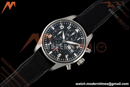 IWC - Pilots Chrono IW388111 41mm SS/LE Blk/Num APSF Cal. 69385 Mod | IWC - 파일럿 크로노그래프 IW388111 41mm 스테인리스 스틸/가죽 스트랩 블랙 다이얼/숫자 인덱스 APSF 무브먼트 Cal. 69385 수정 버전