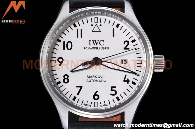 IWC - Mark XVIII 40mm Pilots Automatic SS/LE White GDF MY8215