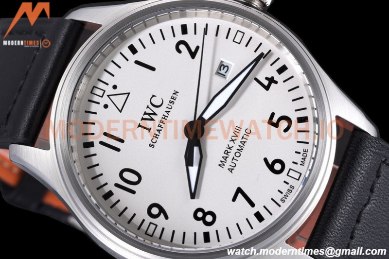 IWC - Mark XVIII 40mm Pilots Automatic SS/LE White GDF MY8215