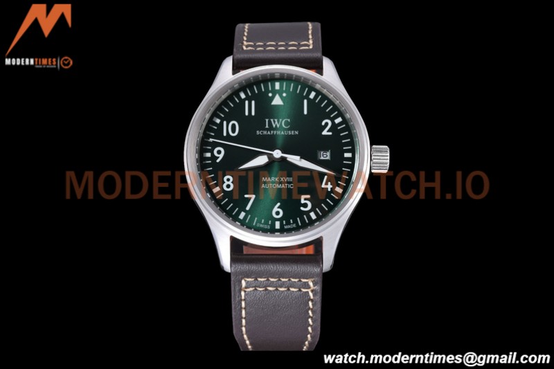IWC - Mark XVIII 40mm Pilots Automatic SS/LE Green GDF MY8215