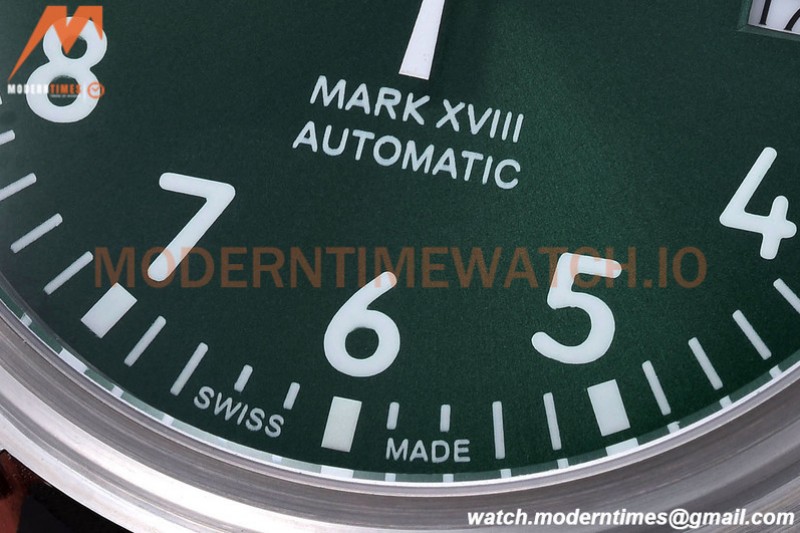 IWC - Mark XVIII 40mm Pilots Automatic SS/LE Green GDF MY8215