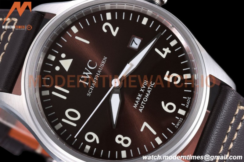 IWC - Mark XVIII 40mm Pilots Automatic SS/LE Brown GDF MY8215