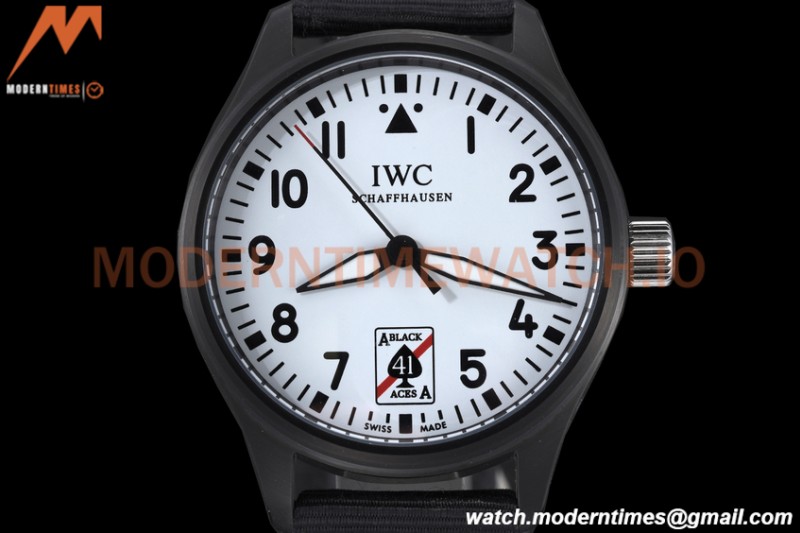 IWC - Pilots 41mm Automatic Black Aces PVD/NY Full Lumed White Dial GDF MY8215