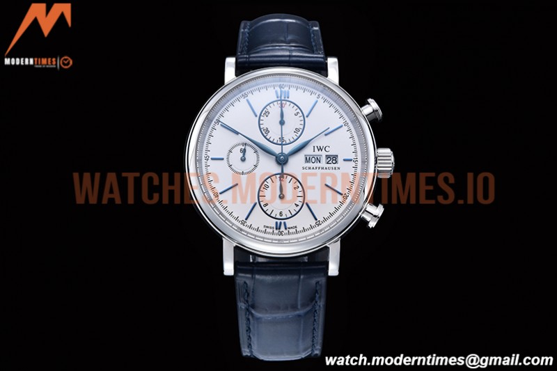 IWC - Portofino Chrono IW3910 SS/LE Wht/Blue Stk TWF A7750