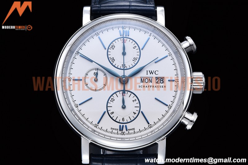 IWC - Portofino Chrono IW3910 SS/LE Wht/Blue Stk TWF A7750